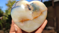 Polished Stunning Agate Gemstone Hearts x 6 From Madagascar - Toprock Gemstones and Minerals 