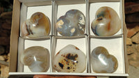 Polished Stunning Agate Gemstone Hearts x 6 From Madagascar - Toprock Gemstones and Minerals 