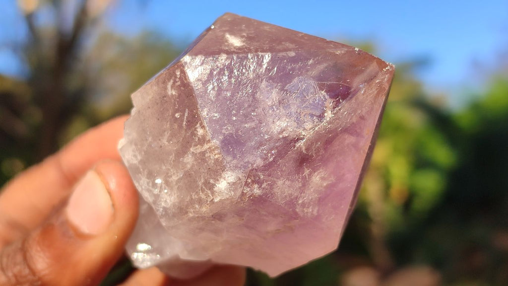 Natural Single Jacaranda Amethyst Crystals x 12 From Mumbwe, Zambia - Toprock Gemstones and Minerals 