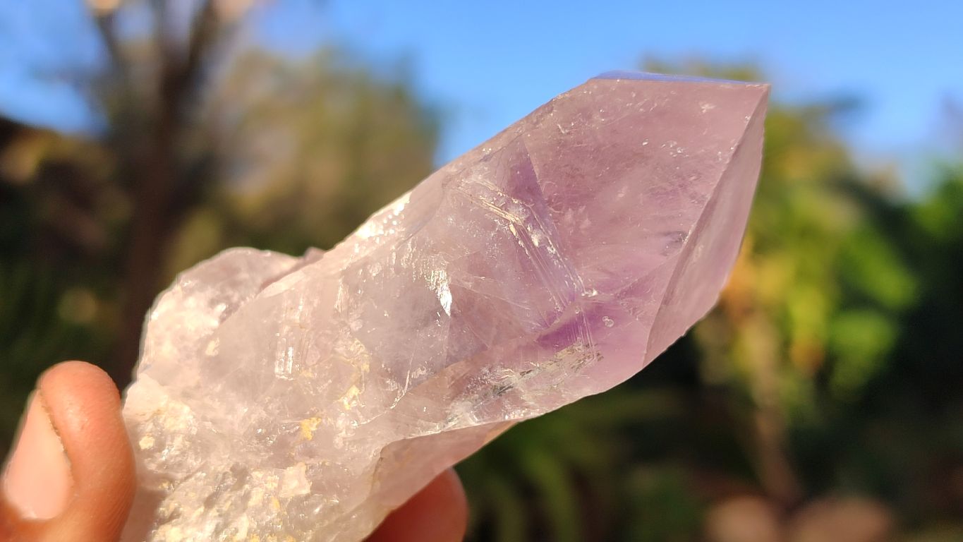 Natural Single Jacaranda Amethyst Crystals x 12 From Mumbwe, Zambia - Toprock Gemstones and Minerals 