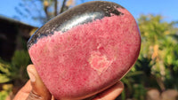 Polished Pink & Black Rhodonite Standing Free Forms x 2 From Madagascar - Toprock Gemstones and Minerals 