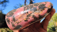 Polished Pink & Black Rhodonite Standing Free Form x 1 From Madagascar - Toprock Gemstones and Minerals 