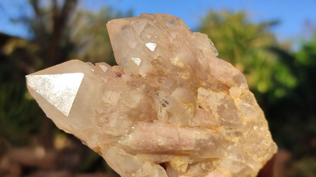 Natural Cascading White Phantom Smokey Quartz Clusters x 6 From Luena, Congo - Toprock Gemstones and Minerals 