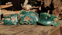 Polished One Side Polished Emerald Mtorolite Plates  x 3 From Zimbabwe - Toprock Gemstones and Minerals 