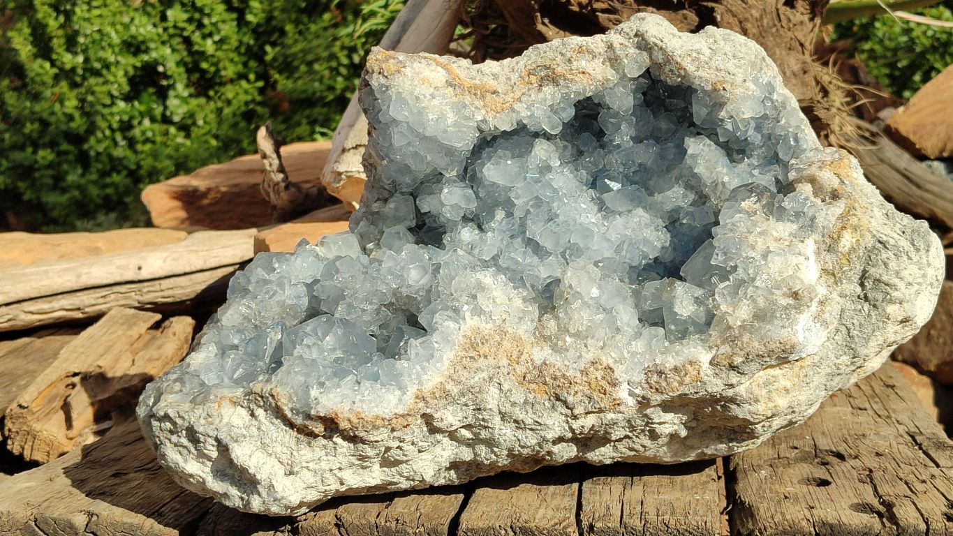 Natural Extra Large Blue Celestite Geode Specimen  x 1 From Madagascar - Toprock Gemstones and Minerals 