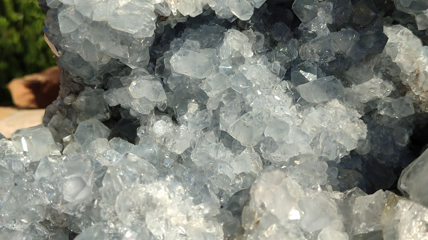 Natural Extra Large Blue Celestite Geode Specimen  x 1 From Madagascar - Toprock Gemstones and Minerals 