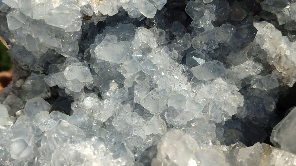 Natural Extra Large Blue Celestite Geode Specimen  x 1 From Madagascar - Toprock Gemstones and Minerals 