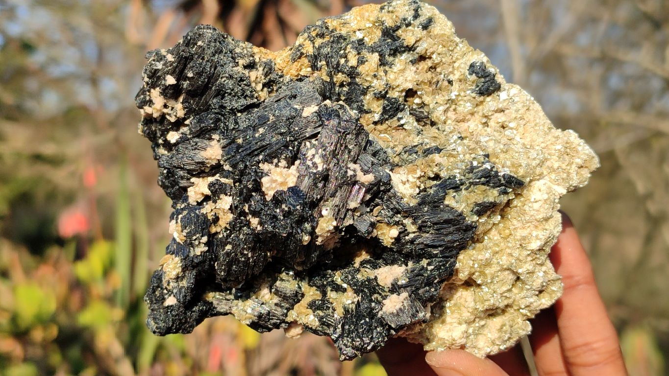 Natural Schorl Black Tourmaline Specimens x 4 From Erongo, Namibia - Toprock Gemstones and Minerals 