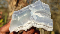 Natural Etched Blue Chalcedony Specimens  x 12 From Nsanje, Malawi - Toprock Gemstones and Minerals 