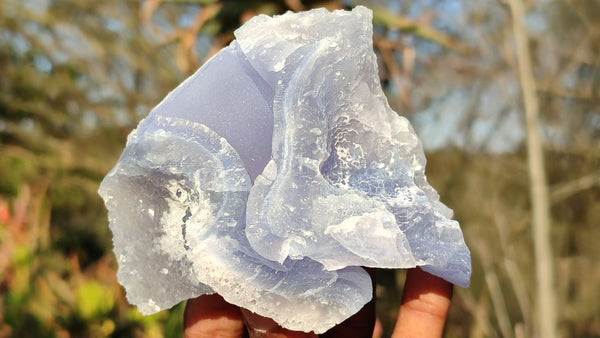 Natural Etched Blue Chalcedony Specimens  x 6 From Nsanje, Malawi - Toprock Gemstones and Minerals 