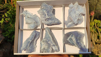 Natural Etched Blue Chalcedony Specimens  x 6 From Nsanje, Malawi - Toprock Gemstones and Minerals 