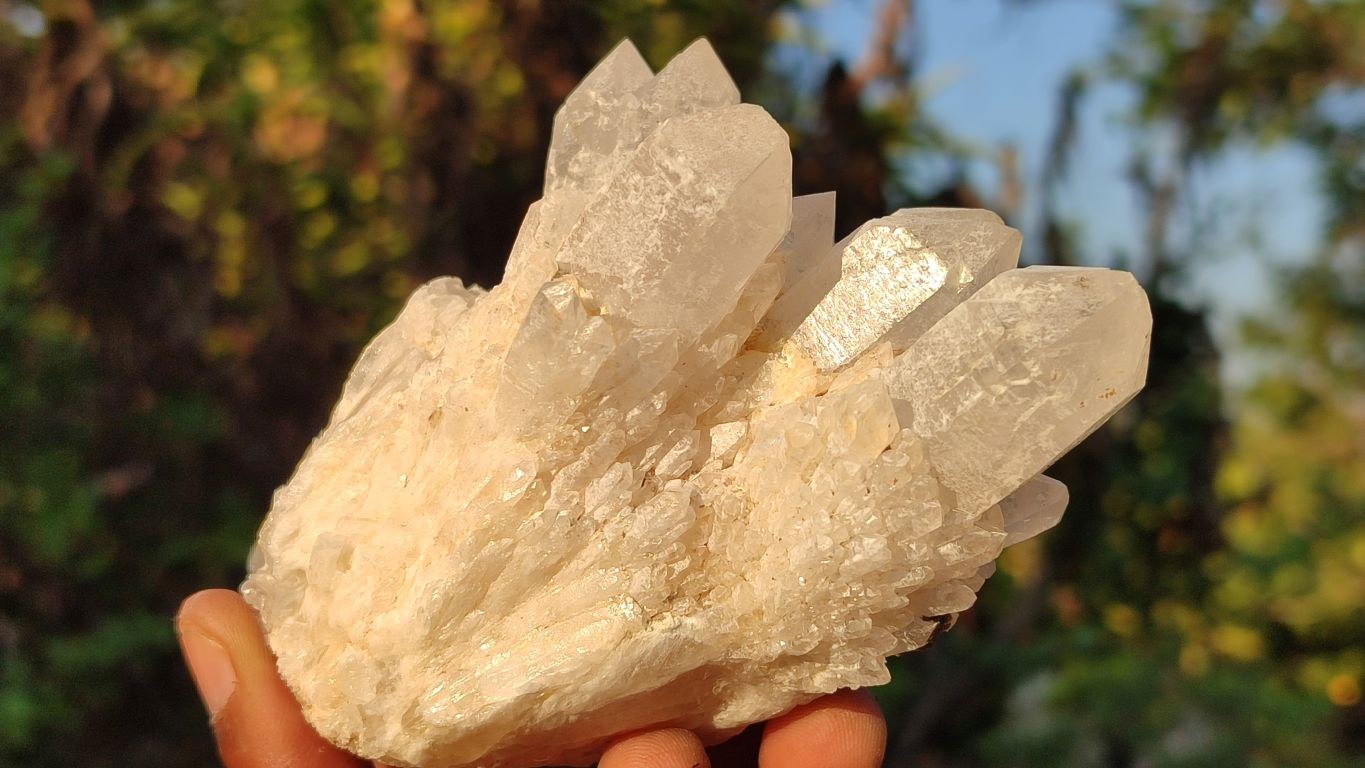 Natural Candle Quartz Crystal Clusters x 6 From Madagascar - Toprock Gemstones and Minerals 