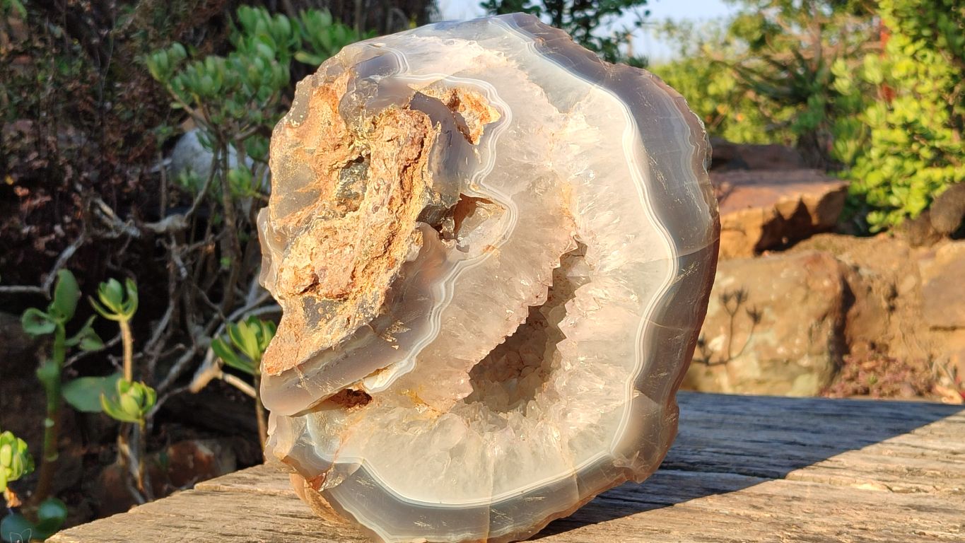 Polished Extra Large Crystal Centred Agate Geode Specimen x 1 From Madagascar - Toprock Gemstones and Minerals 