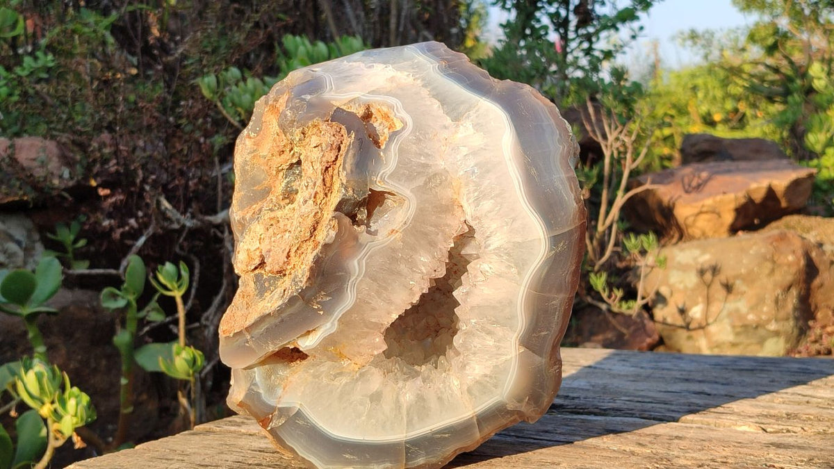 Polished Extra Large Crystal Centred Agate Geode Specimen x 1 From Madagascar - Toprock Gemstones and Minerals 