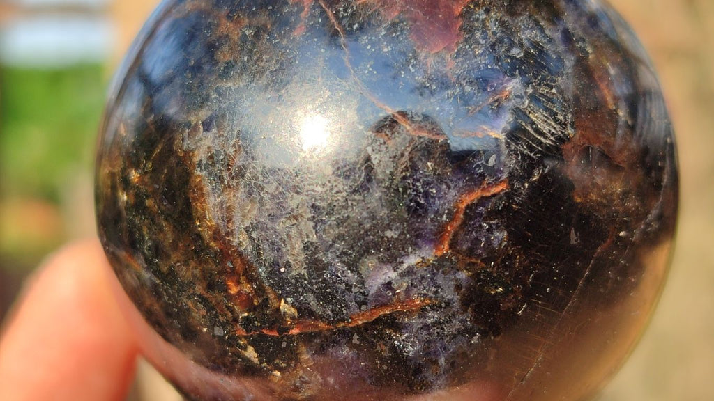 Polished Rare Iolite Spheres x 3 From Ambatofinandrahana, Madagascar - Toprock Gemstones and Minerals 