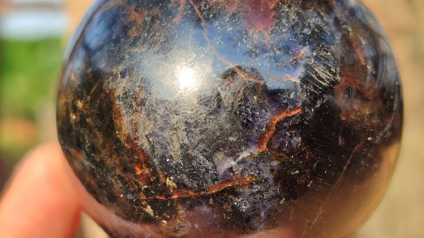 Polished Rare Iolite Spheres x 3 From Ambatofinandrahana, Madagascar - Toprock Gemstones and Minerals 