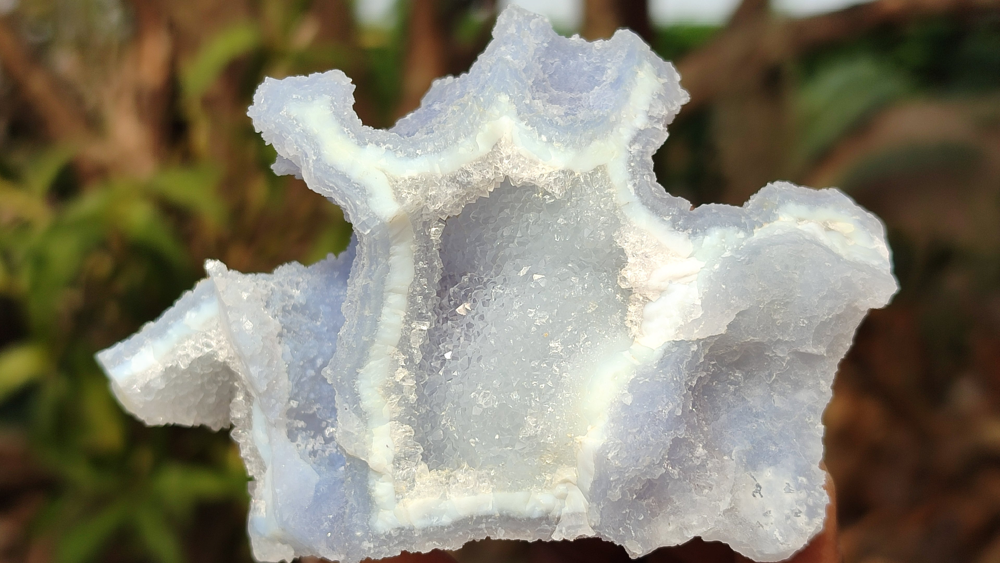 Natural Etched Blue Chalcedony Specimens  x 12 From Nsanje, Malawi - Toprock Gemstones and Minerals 