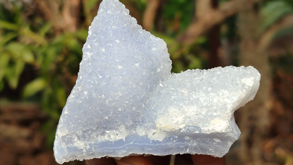 Natural Etched Blue Chalcedony Specimens  x 12 From Nsanje, Malawi - Toprock Gemstones and Minerals 