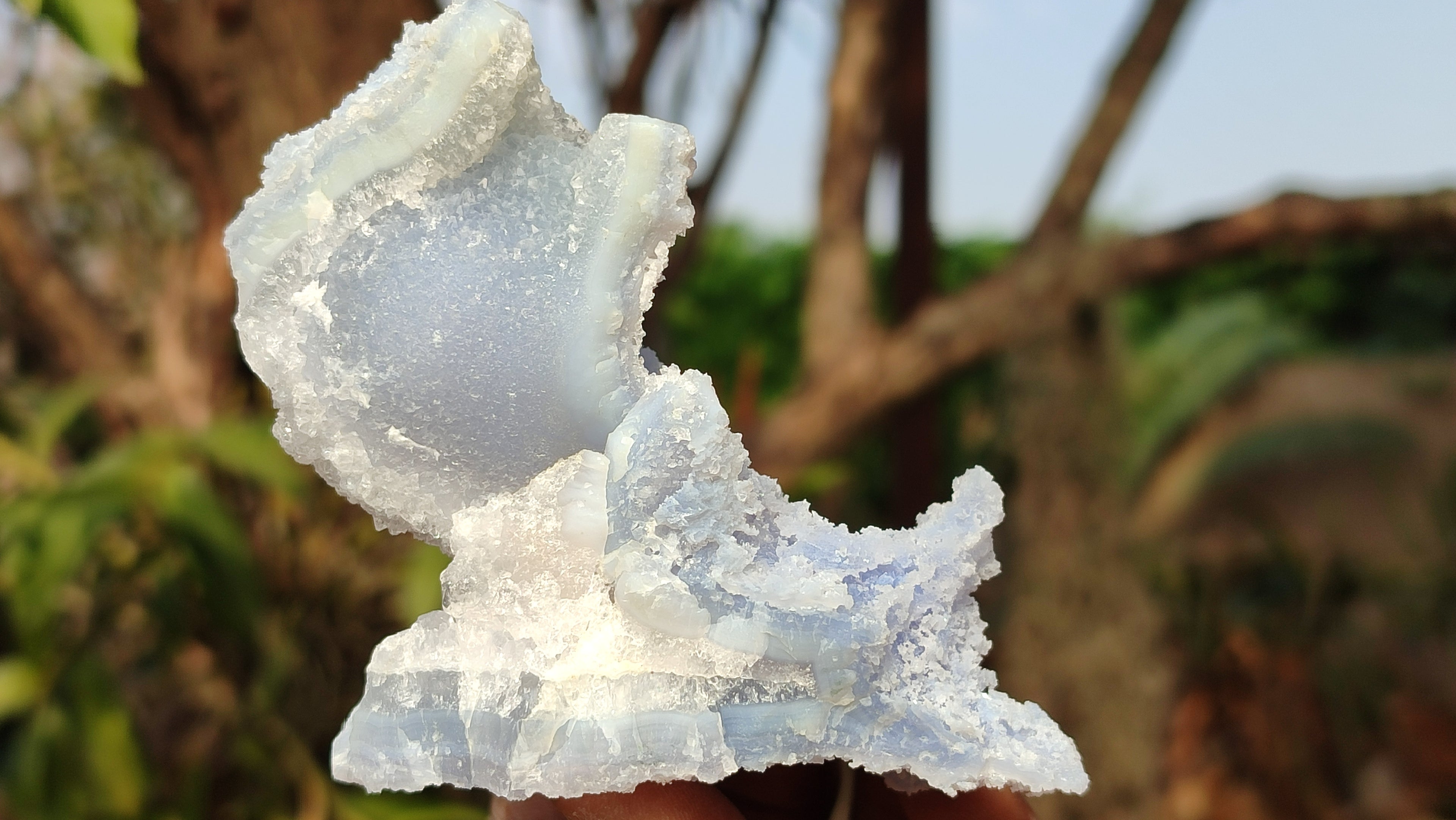 Natural Etched Blue Chalcedony Specimens  x 12 From Nsanje, Malawi - Toprock Gemstones and Minerals 