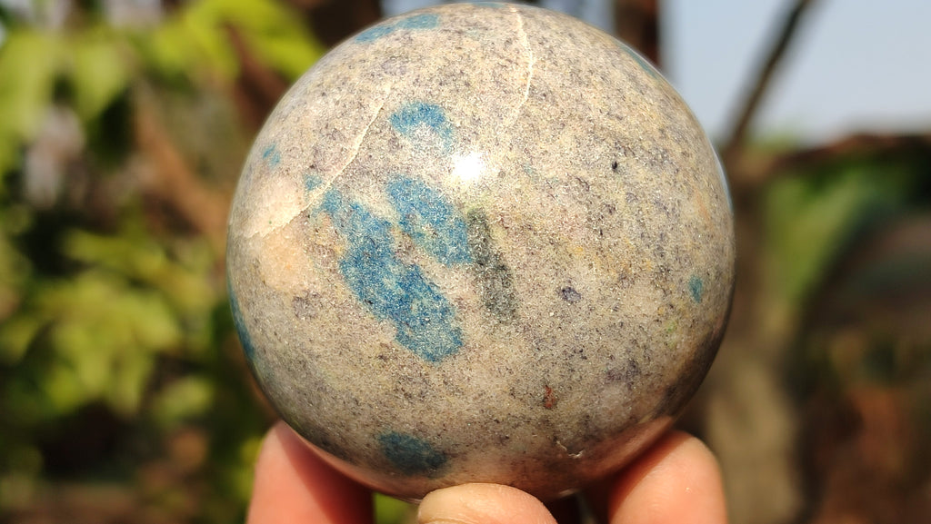 Polished Blue Spotted Spinel Quartz Spheres x 4 From Madagascar - Toprock Gemstones and Minerals 