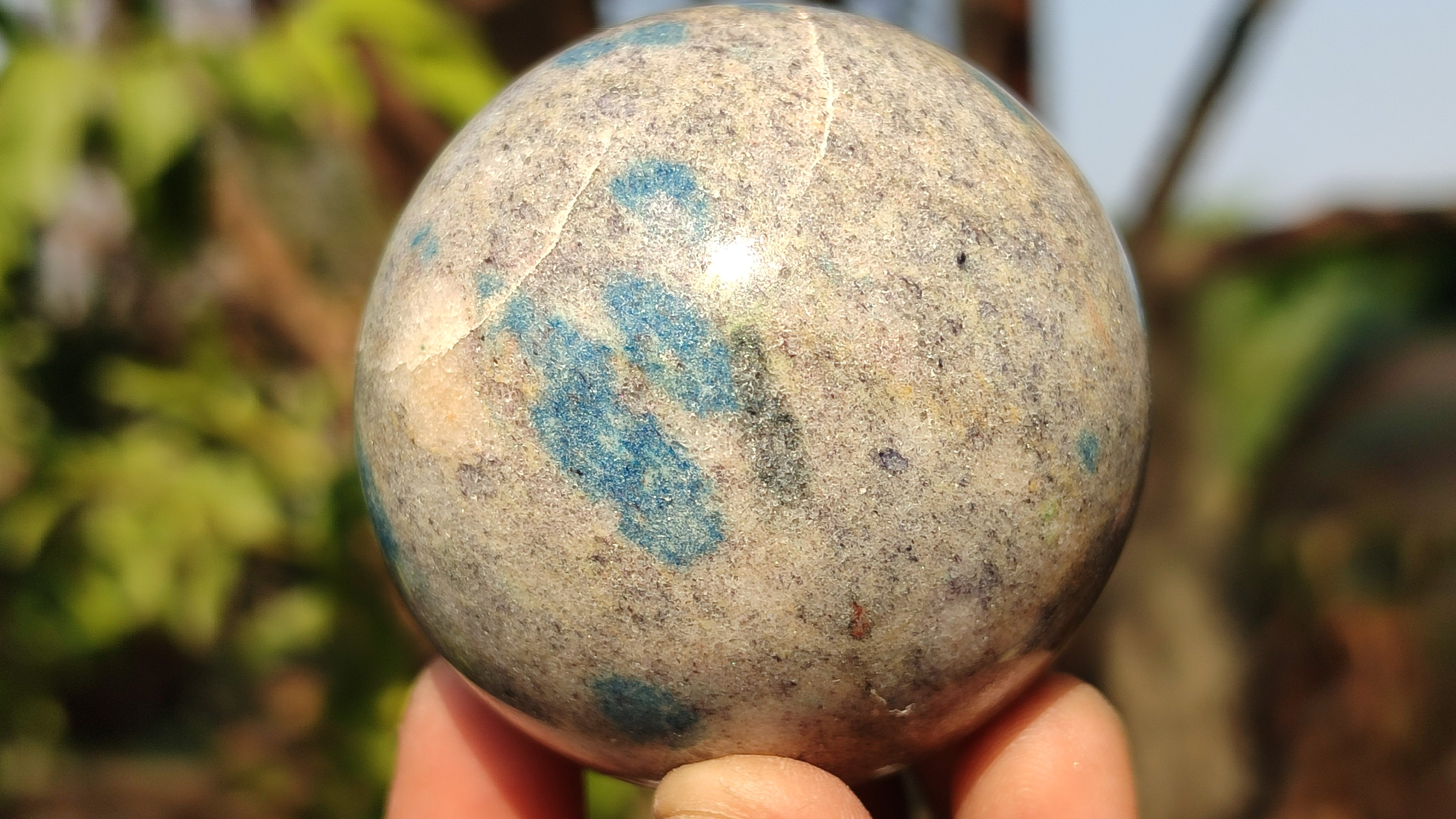 Polished Blue Spotted Spinel Quartz Spheres x 4 From Madagascar - Toprock Gemstones and Minerals 