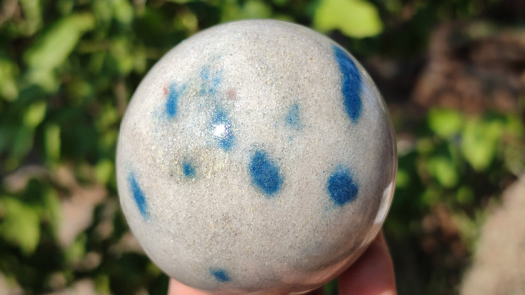 Polished Blue Spotted Spinel Quartz Spheres x 4 From Madagascar - Toprock Gemstones and Minerals 