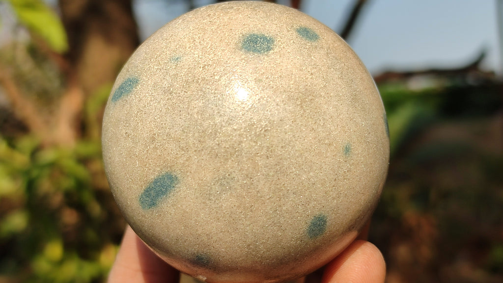 Polished Blue Spotted Spinel Quartz Spheres x 4 From Madagascar - Toprock Gemstones and Minerals 
