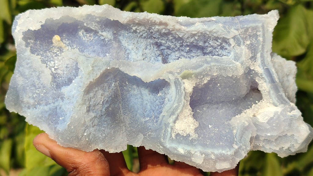 Natural Etched Blue Chalcedony Specimens x 3 From Nsanje, Malawi - Toprock Gemstones and Minerals 