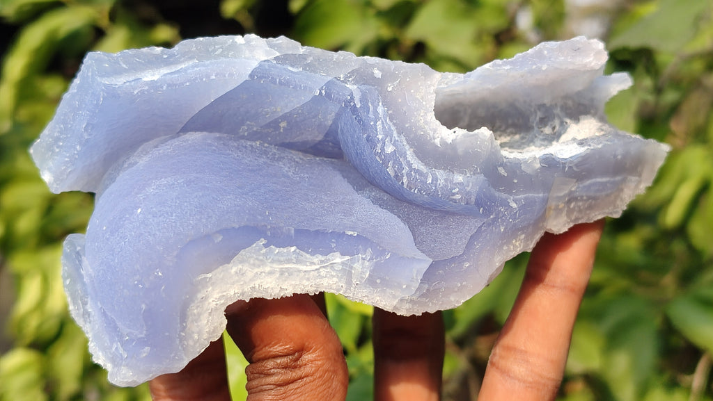 Natural Etched Blue Chalcedony Specimens x 3 From Nsanje, Malawi - Toprock Gemstones and Minerals 
