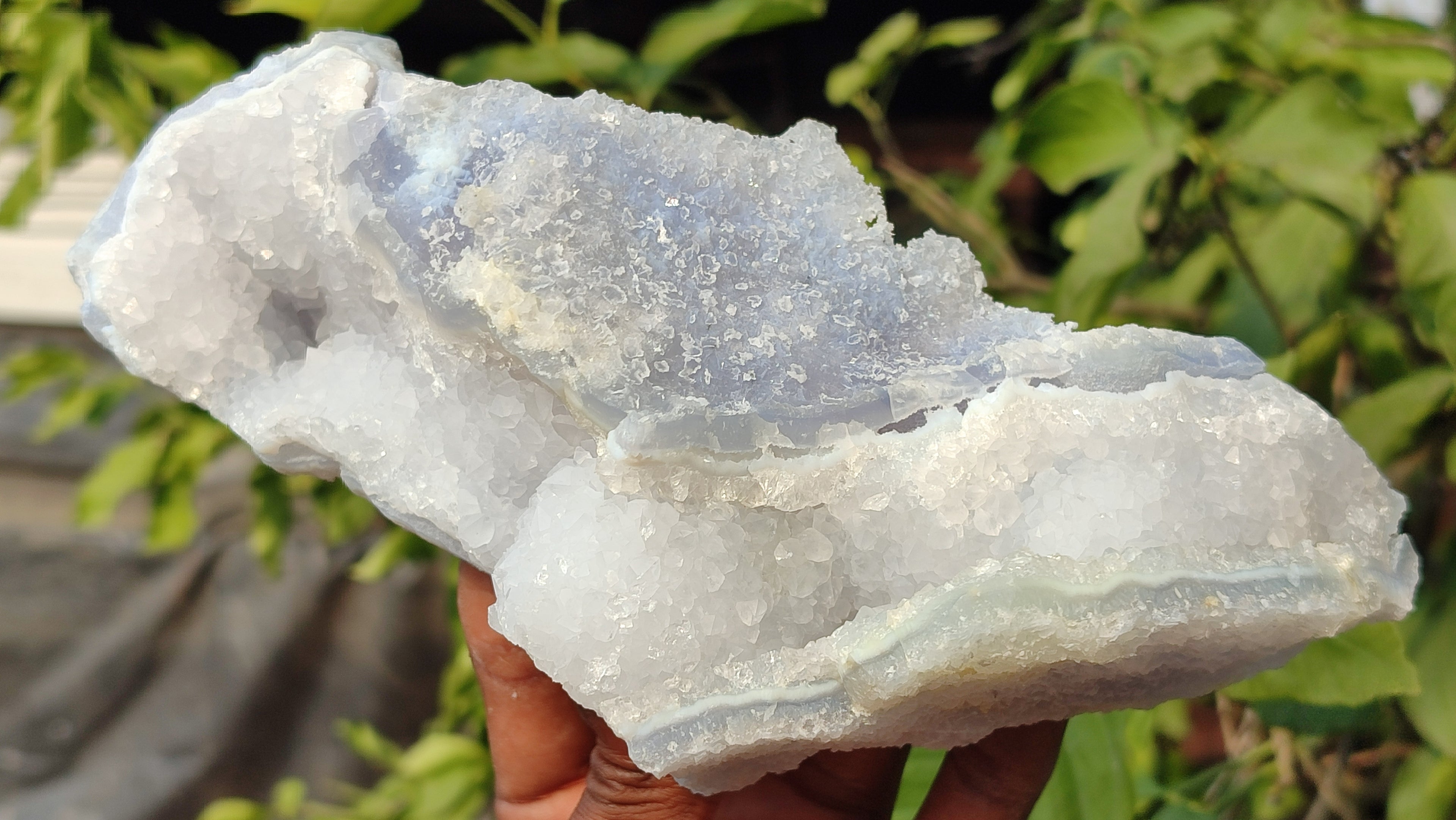 Natural Etched Blue Chalcedony Specimens x 3 From Nsanje, Malawi - Toprock Gemstones and Minerals 