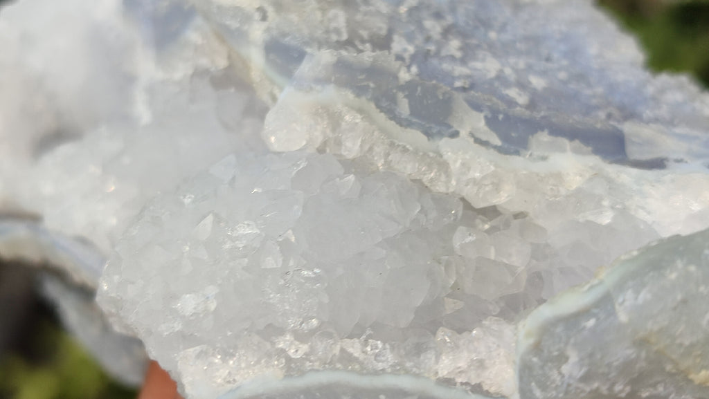 Natural Etched Blue Chalcedony Specimens x 3 From Nsanje, Malawi - Toprock Gemstones and Minerals 