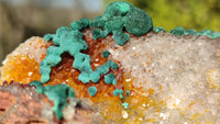 Natural Rare Ball Malachite On Drusy Quartz & Dolomite Specimens x 2 From Kambove, Congo - Toprock Gemstones and Minerals 