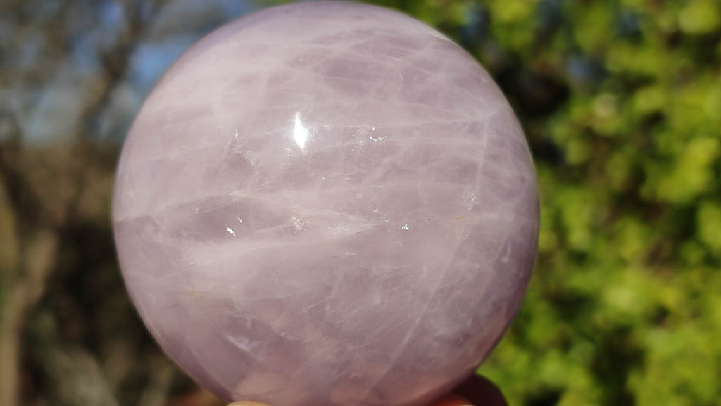 Polished Rare Blue Star Rose Quartz Spheres x 3 From Ambatondrazaka, Madagascar - Toprock Gemstones and Minerals 