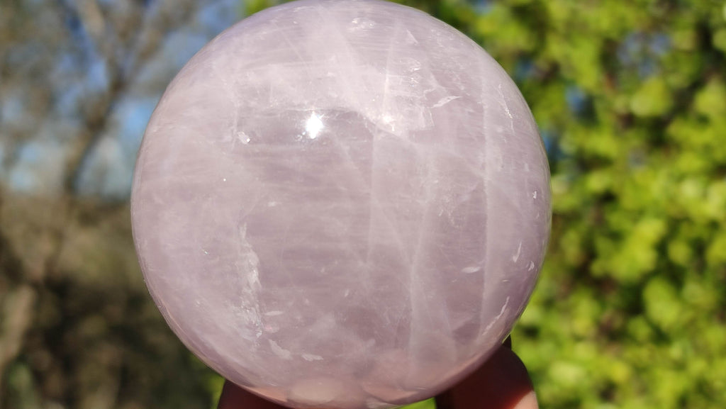 Polished Rare Blue Star Rose Quartz Spheres x 3 From Ambatondrazaka, Madagascar - Toprock Gemstones and Minerals 