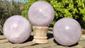 Polished Rare Blue Star Rose Quartz Spheres x 3 From Ambatondrazaka, Madagascar - Toprock Gemstones and Minerals 