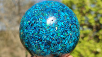 Polished  Conglomerate Chrysocolla Sphere With Azurite & Malachite  x 1 From Congo - Toprock Gemstones and Minerals 