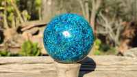Polished  Conglomerate Chrysocolla Sphere With Azurite & Malachite  x 1 From Congo - Toprock Gemstones and Minerals 