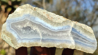 Polished One Side Polished Blue Lace Agate Specimens  x 6 From Nsanje, Malawi - Toprock Gemstones and Minerals 