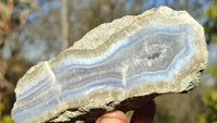 Polished One Side Polished Blue Lace Agate Specimens  x 6 From Nsanje, Malawi - Toprock Gemstones and Minerals 