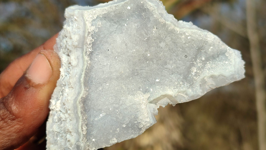 Natural Etched Blue Chalcedony Specimens  x 12 From Nsanje, Malawi - Toprock Gemstones and Minerals 