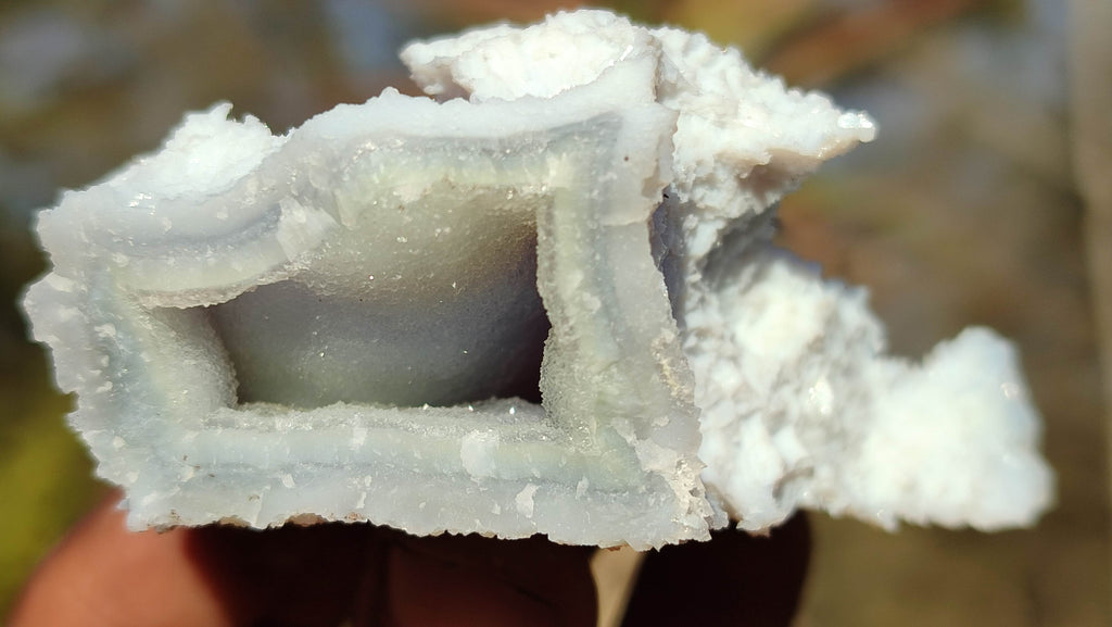 Natural Etched Blue Chalcedony Specimens  x 12 From Nsanje, Malawi - Toprock Gemstones and Minerals 