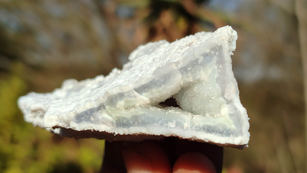 Natural Etched Blue Chalcedony Specimens  x 12 From Nsanje, Malawi - Toprock Gemstones and Minerals 