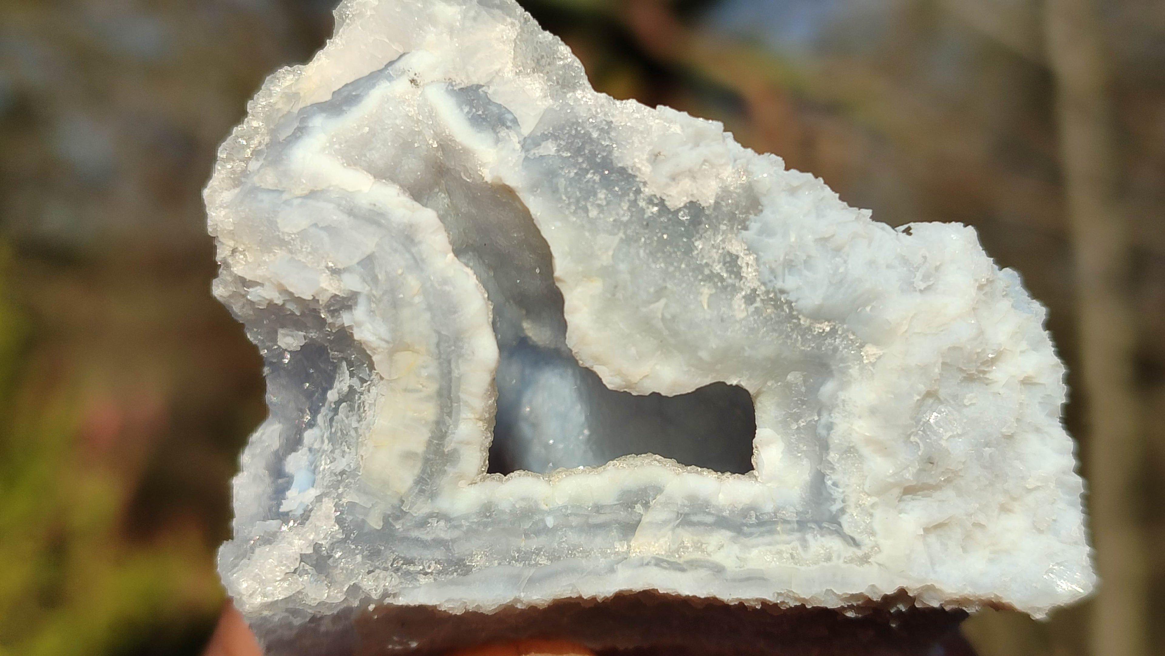 Natural Etched Blue Chalcedony Specimens  x 12 From Nsanje, Malawi - Toprock Gemstones and Minerals 