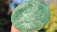 Polished Green Fluorite Galet-Palm Stones x 35 From Madagascar