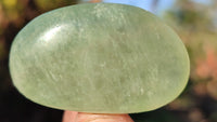 Polished Green Fluorite Galet-Palm Stones x 35 From Madagascar