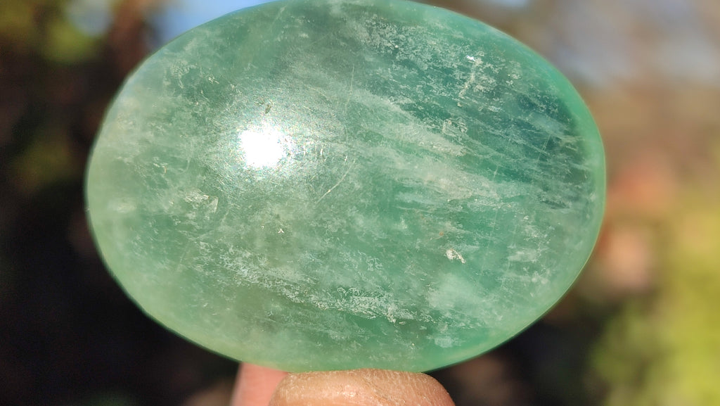 Polished Green Fluorite Galet-Palm Stones x 35 From Madagascar - Toprock Gemstones and Minerals 