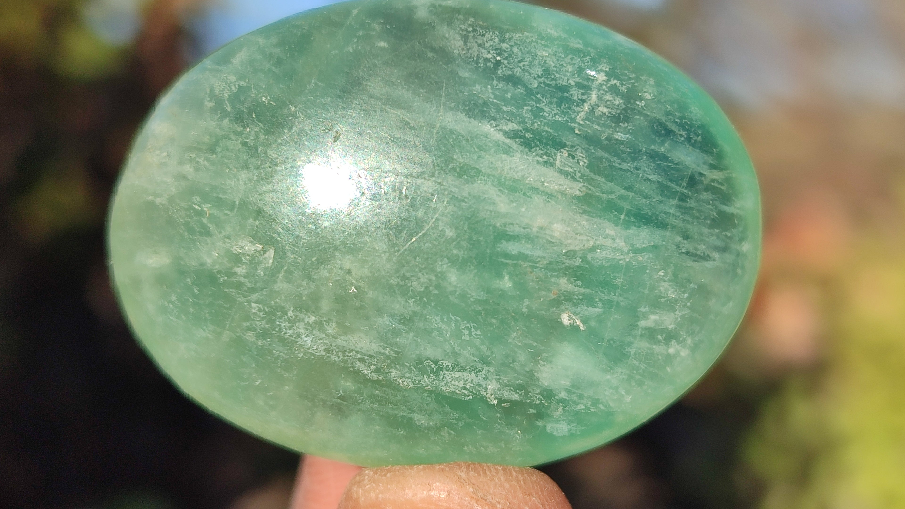 Polished Green Fluorite Galet-Palm Stones x 35 From Madagascar - Toprock Gemstones and Minerals 