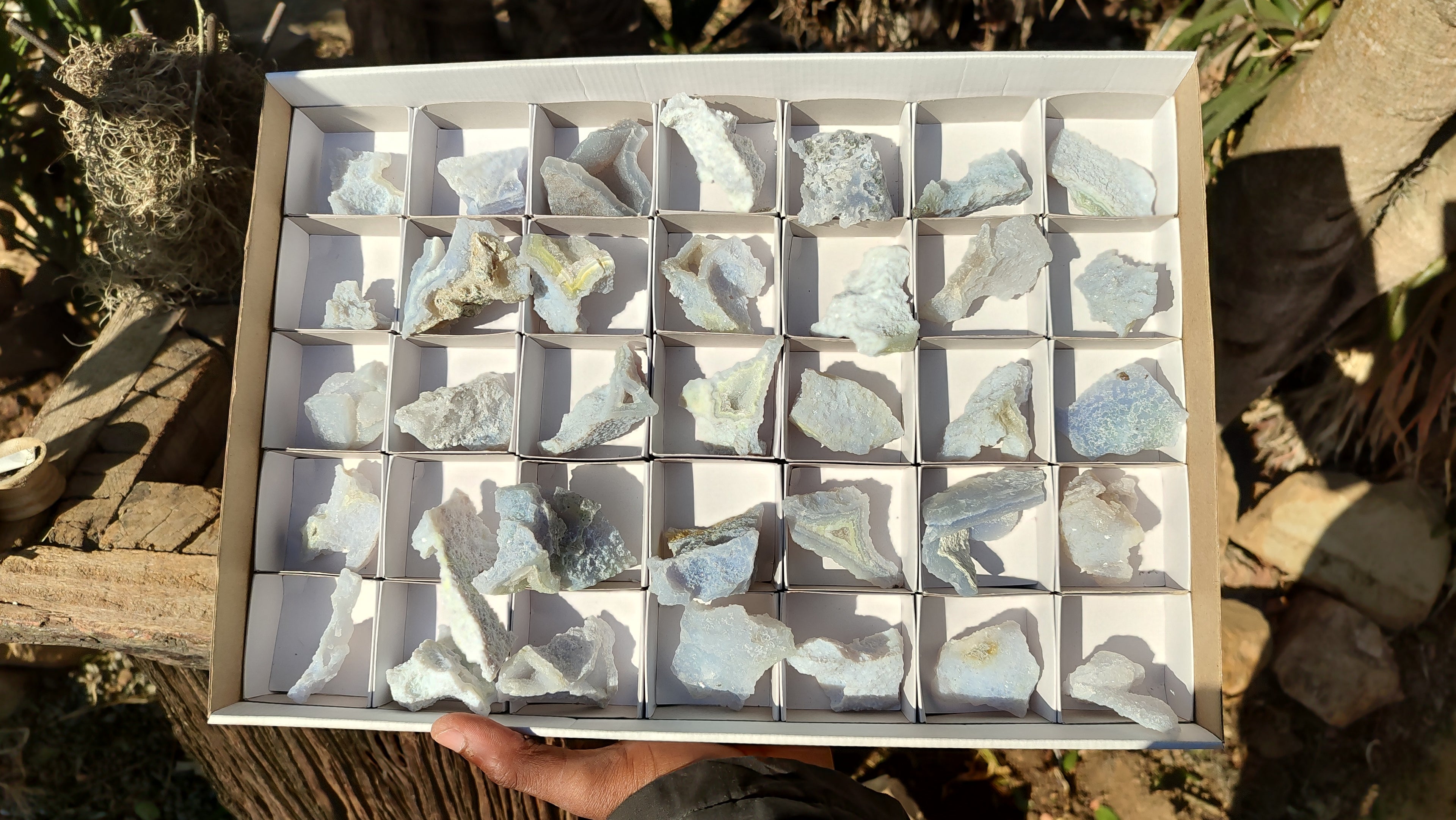 Natural Etched Blue Chalcedony Specimens  x 35 From Nsanje, Malawi - Toprock Gemstones and Minerals 