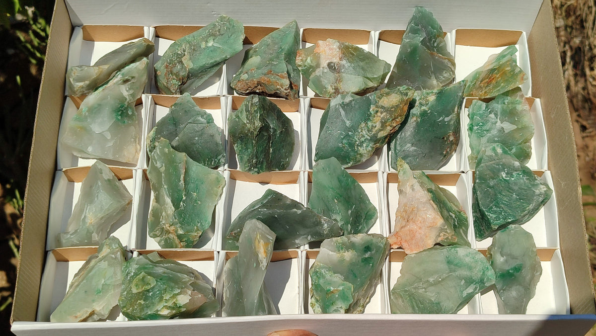 Natural Rough Jade Cobbed Specimens x 24 From Swaziland - Toprock Gemstones and Minerals 