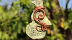 Polished Copper Wire Wrapped Leopard Stone Eagle Pendants x 6 From Zimbabwe - Toprock Gemstones and Minerals 